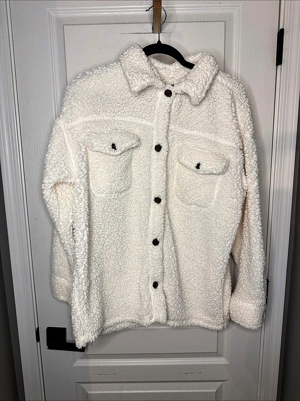 32HEAT Teddy Fleece Jacket in White Medium Like New